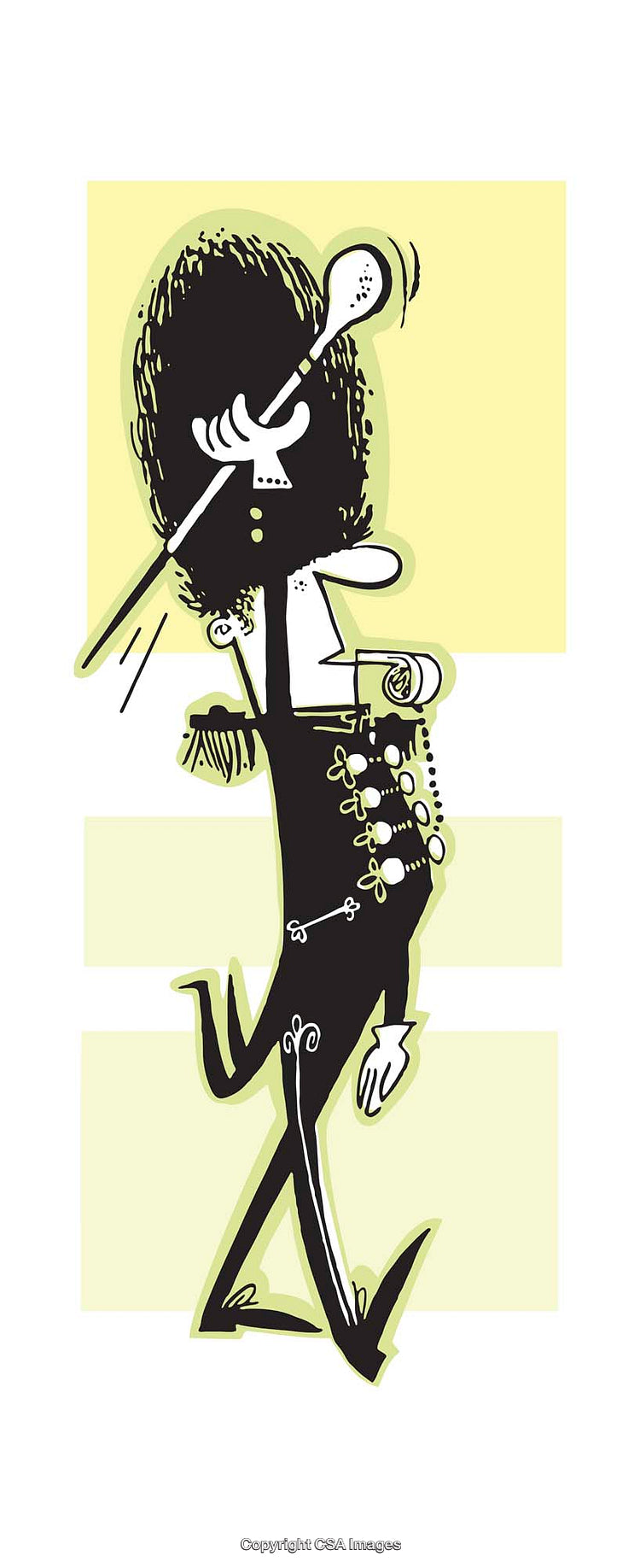 Cartoon Drawing of a Guard in Traditional Uniform