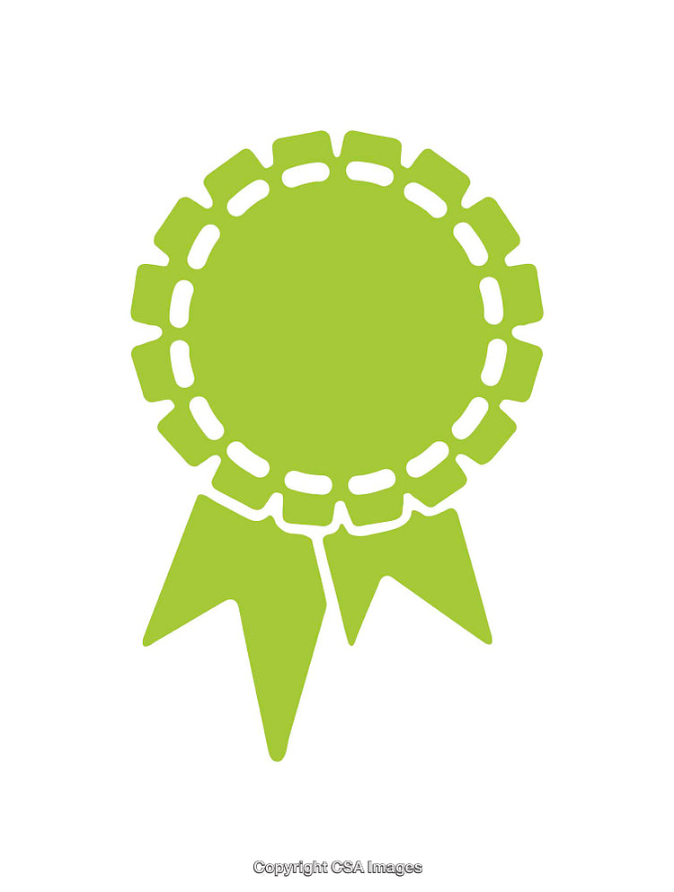 Green Award Ribbon Icon Representing Achievement and Recognition