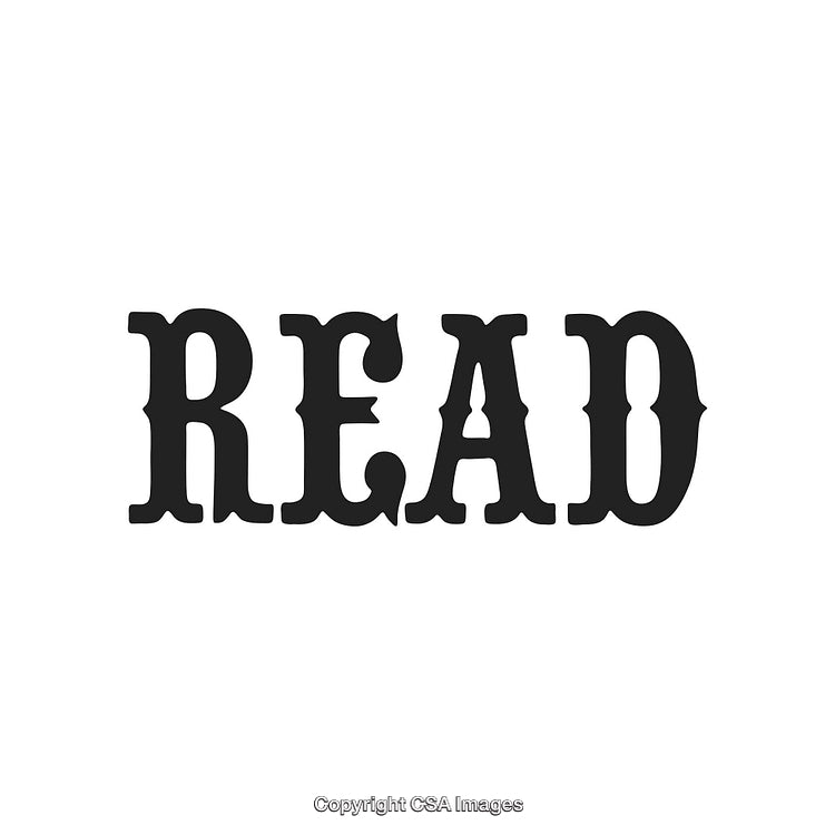 Bold Typography Featuring the Word 'Read' in Decorative Western Style