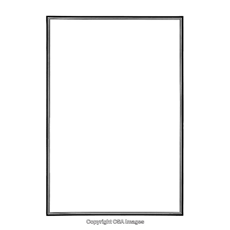 Classic Black and White Decorative Border Frame for Artwork or Design