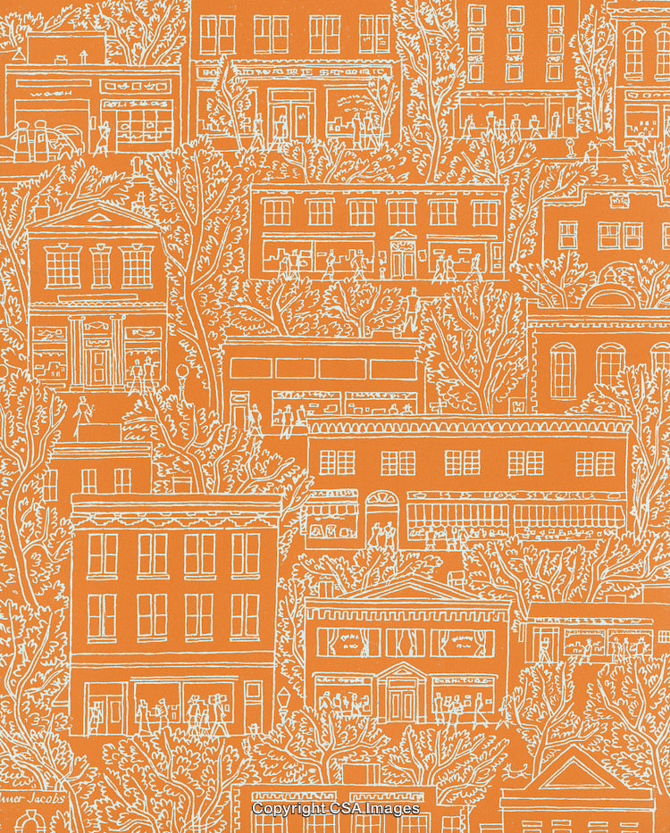 Buildings and Trees Pattern