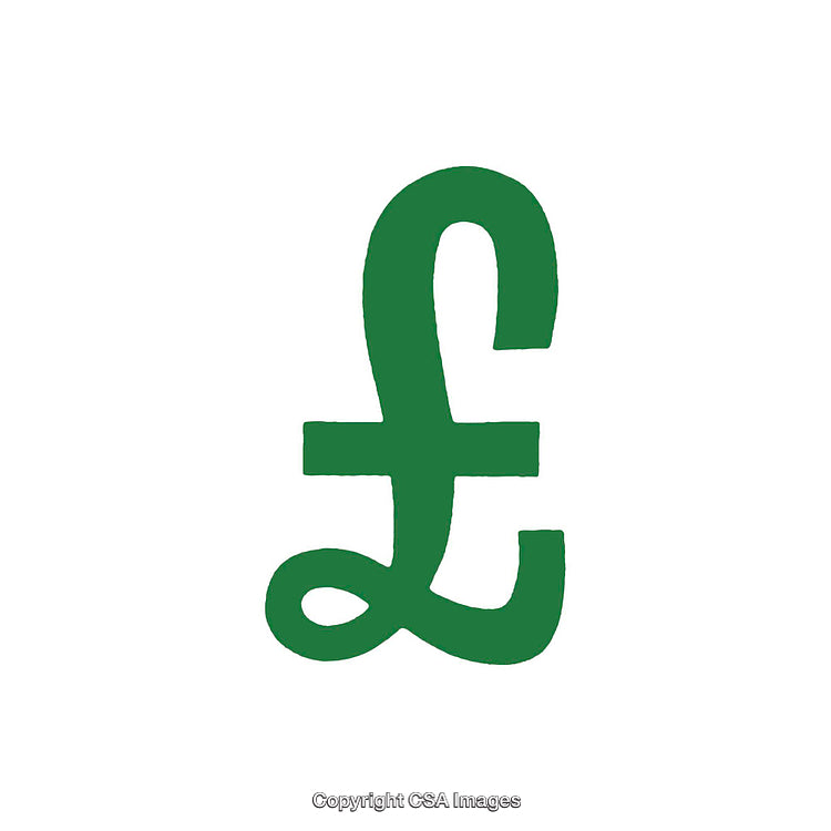 Green Pound Symbol Illustration on a White Background