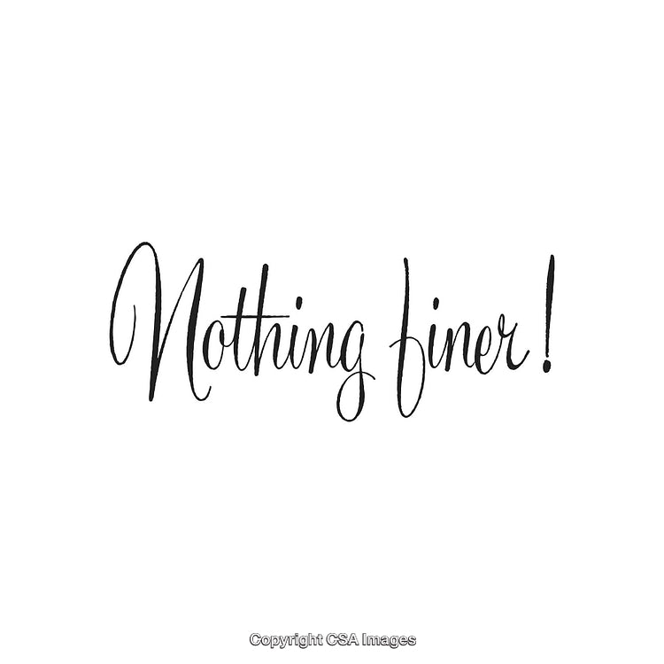 Elegant Calligraphy With Motivational Text 'Nothing Finer' on a White Background