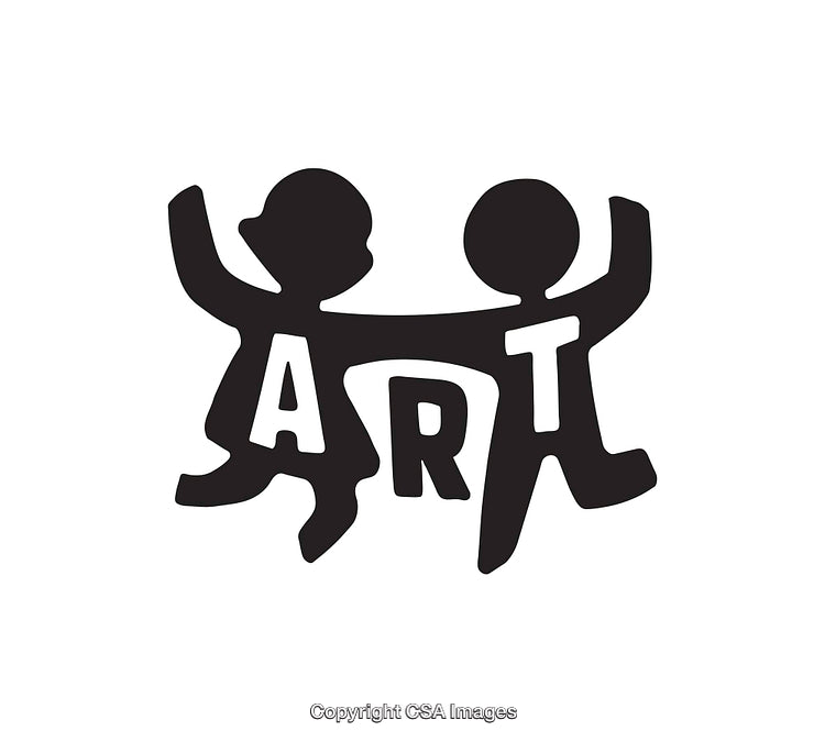 Abstract Black and White Typography With Figures and Artistic Elements
