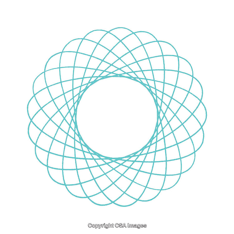 Abstract Geometric Shape with Circular Intersecting Line Pattern