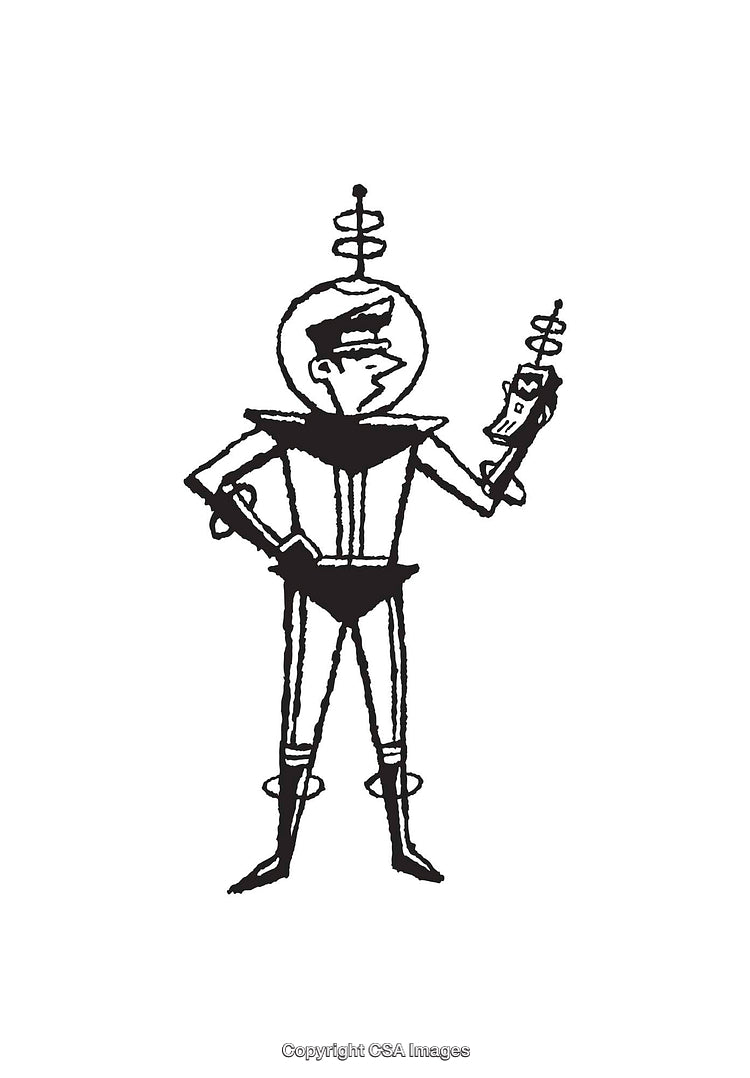 Retro Space Explorer Illustration in Mid-Century Cartoon Style