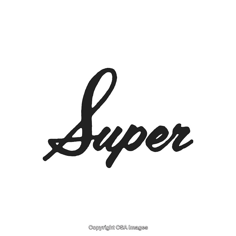 Stylish Script Typography Displaying the Word 'Super' on White Background