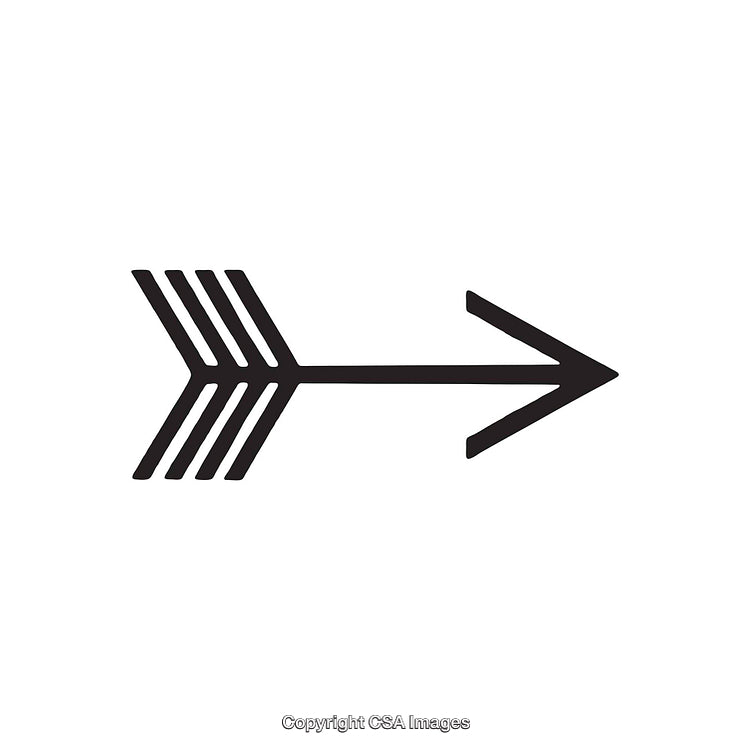 Minimalist Black Arrow Symbol with Simplistic Design on White Background