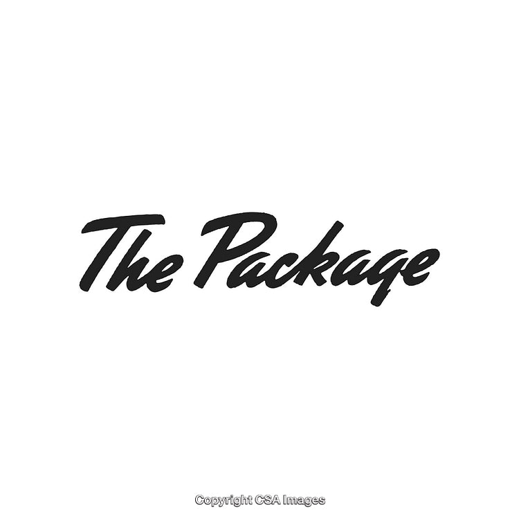 Stylized Text Design Featuring The Phrase 'The Package' in Bold Script