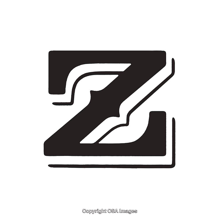 Bold Stylized Letter Z Design with Geometric Patterns