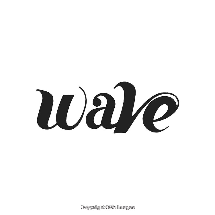 Creative Wave Themed Typography Artwork on White Background