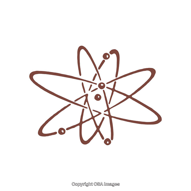 Abstract Atomic Dingbat Design with Electrons and Nucleus Visualization