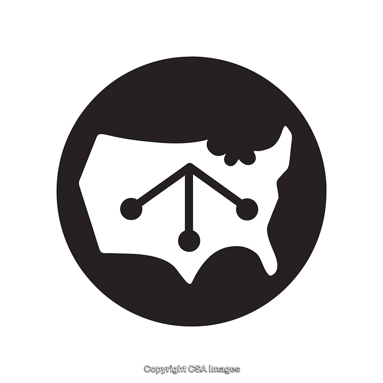 Network Connections Symbolized in United States Map Illustration Design