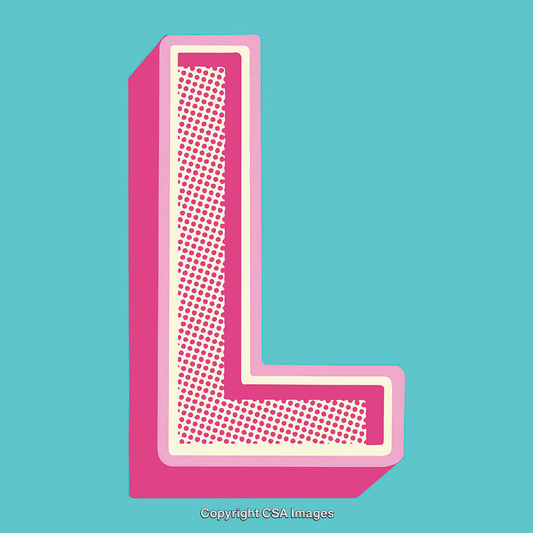 Stylized Letter L Artwork with Vibrant Colors and Modern Design