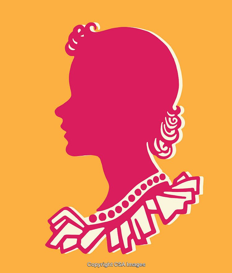 Colorful Silhouette Art of a Woman in Classic Style