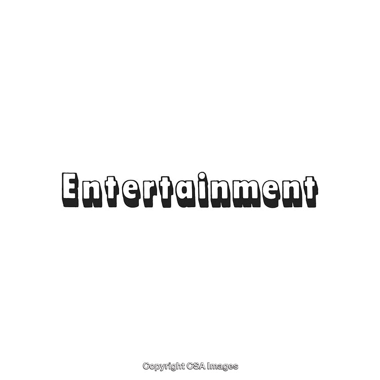 Bold Black and White 'Entertainment' Typography Design on White Background