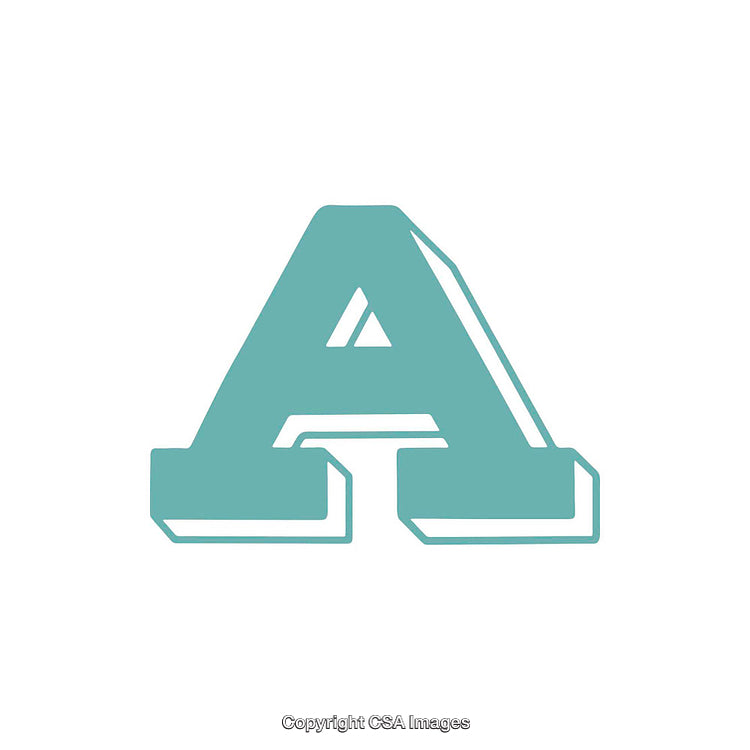 Stylized Letter A Design in Teal with Bold Outlines
