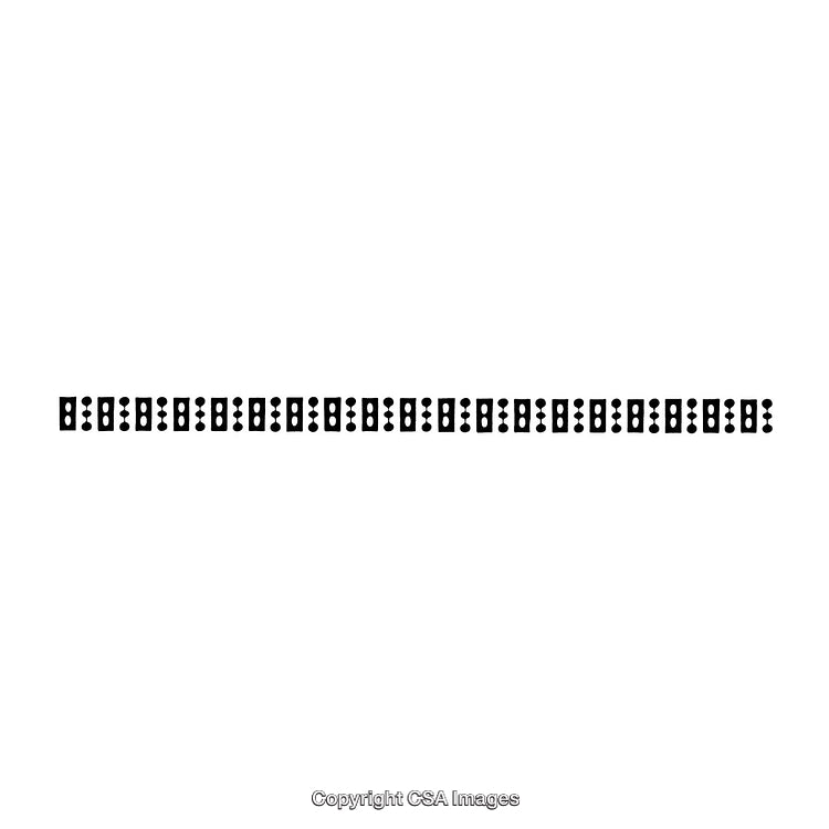Seamless Black and White Linear Borders on White Background