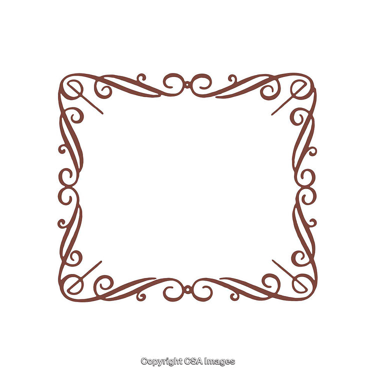 Elegant Ornamental Frame with Intricate Brown Swirl Border Design