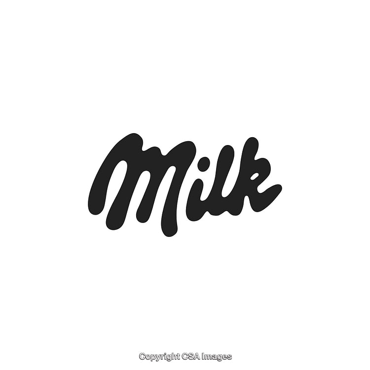 Stylized Black Milk Text on White Background in Handwritten Style