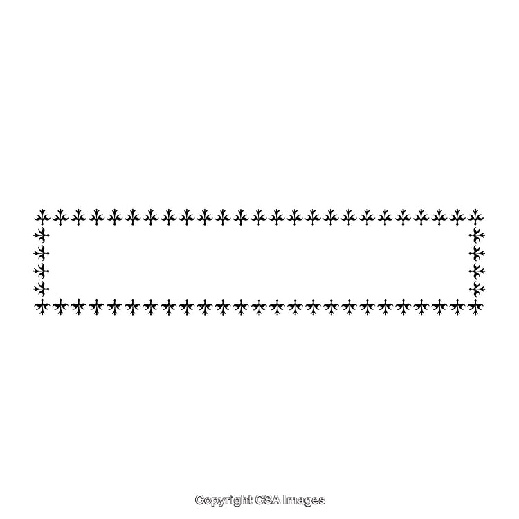 Elegant Rectangular Border With Decorative Floral Pattern in Black and White