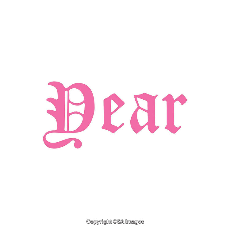 Pink Gothic Typography Featuring the Word 'Dear' on White Background