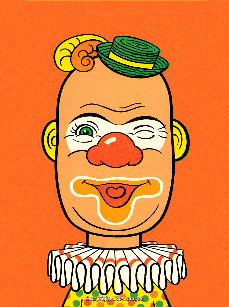 Vibrant Cartoon Clown Artwork With Bright Colors and Playful Expression