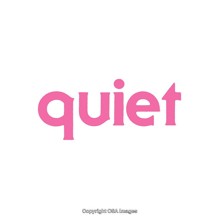 Pink Styled Typography Displaying the Word Quiet on White Background