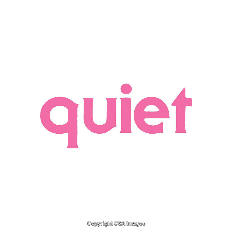 Pink Styled Typography Displaying the Word Quiet on White Background