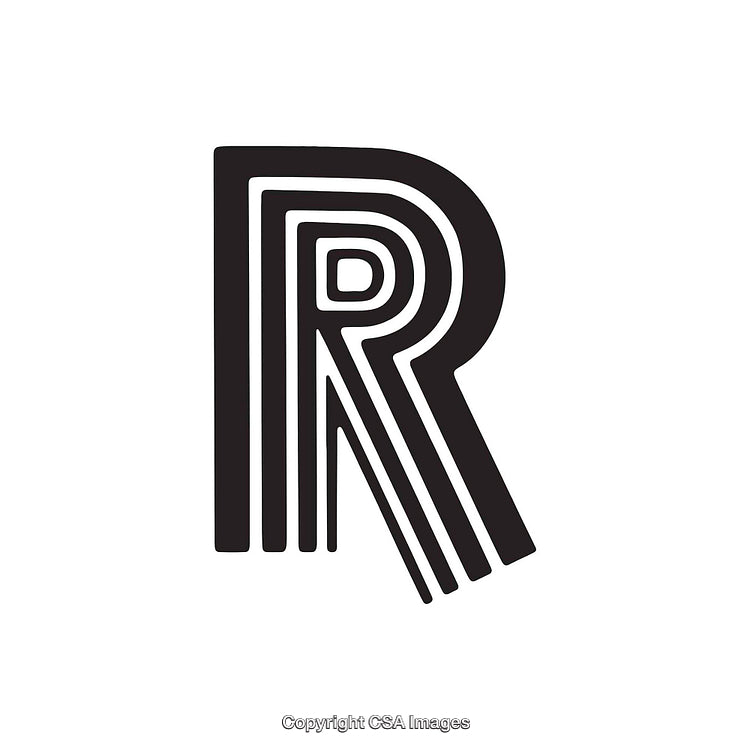 Creative Monochrome Letter R Design with Bold and Minimalist Style
