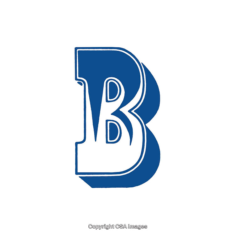 Bold Blue Letter B in Modern Design Style