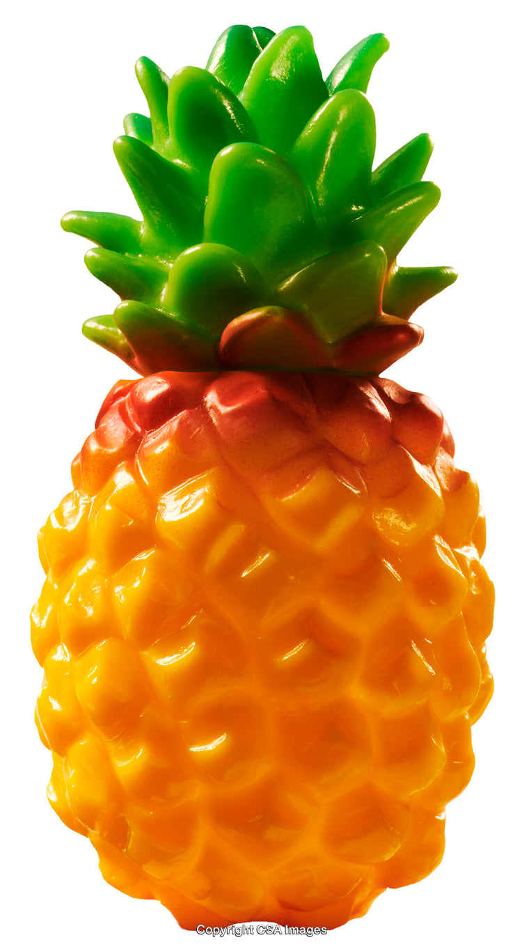 Bright Plastic Toy Pineapple With Detailed Texture and Vibrant Colors