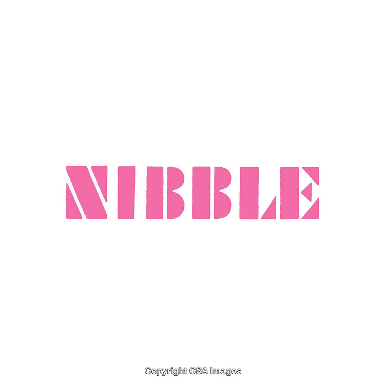Pink Text Design Featuring the Word Nibble in Stylized Font