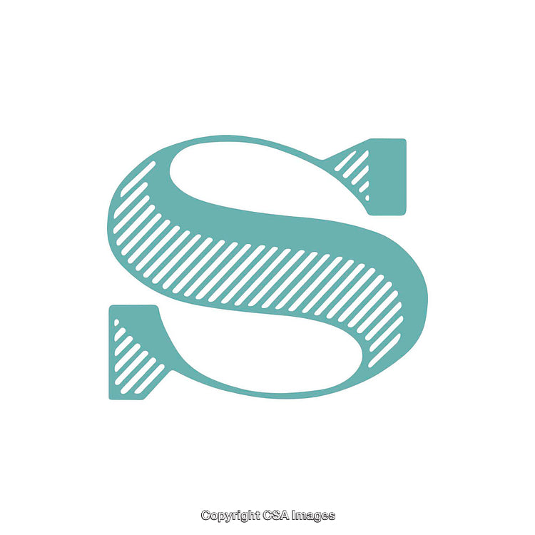 Stylized Letter S in Bold Typography with Texture