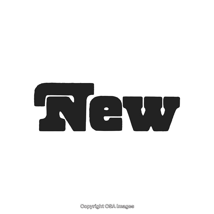 Bold Black and White Close-Up of the Word 'New' in Stylized Typography