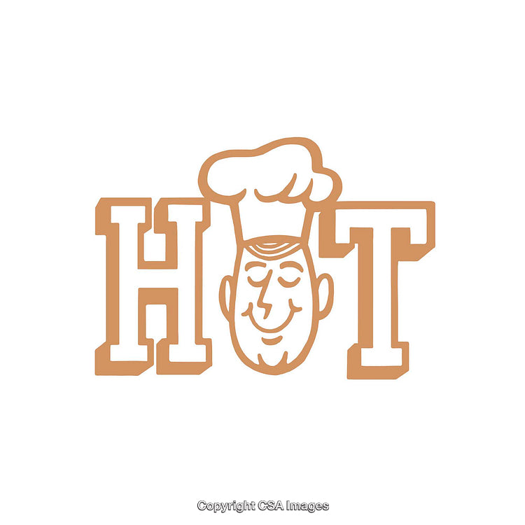 Chef Hat Logo with Smiling Chef Illustration in Monochromatic Design