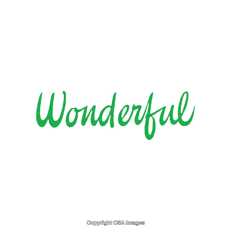 Green Wonderful Handwritten Word Art on a White Background