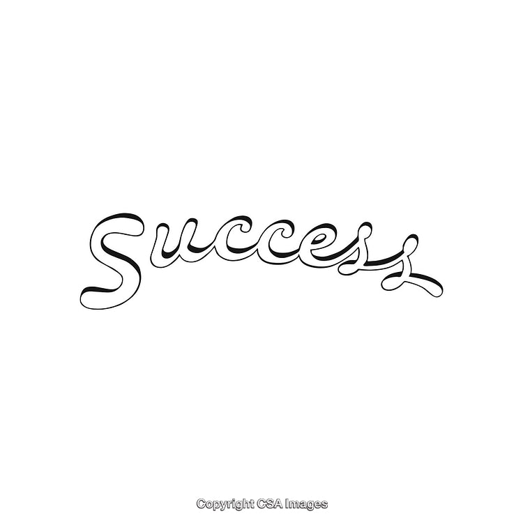Stylish Handwritten Success Typography Concept in Minimalist Black Design