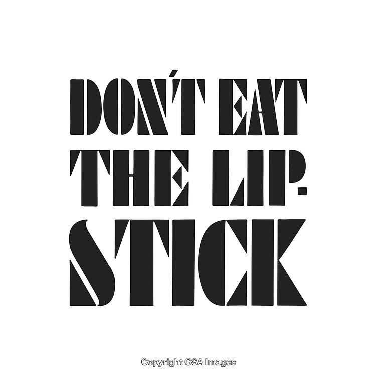 Bold Typography Design Featuring Humoristic Warning About Lipstick