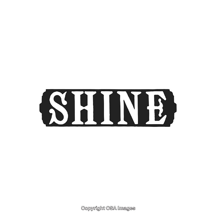 Retro Style SHINE Text Design on Monochrome Background