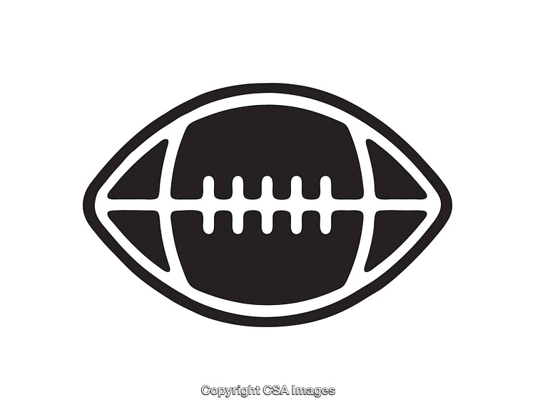 Black and White Outline of an American Football Icon