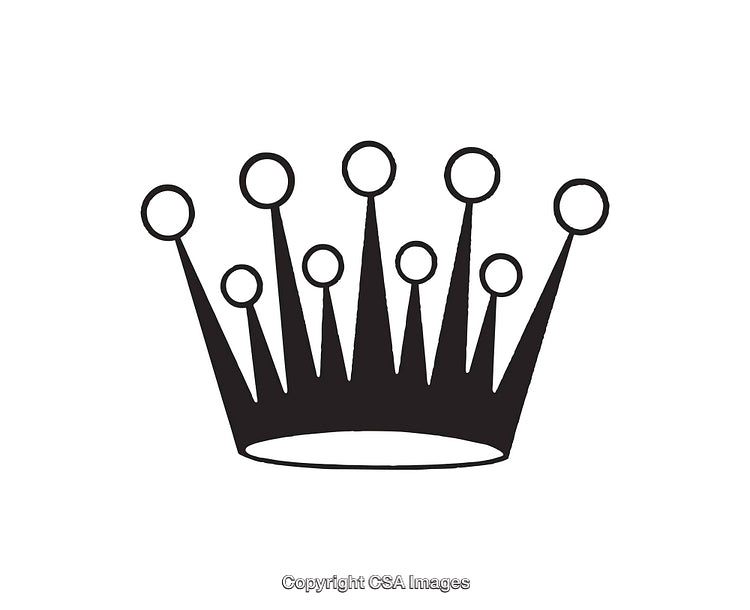 Black And White Simplistic Crown Icon With Round Points