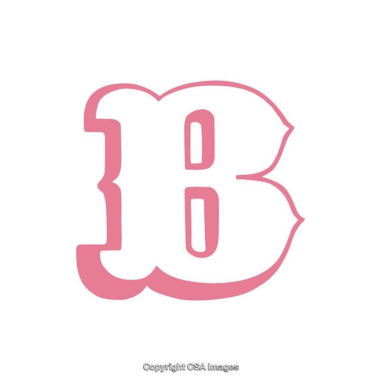Pink Stylized Letter B Over White Background Art Design