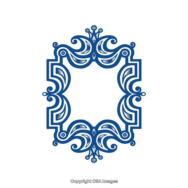 Elegant Ornamental Frame Design in Blue for Decorative Purposes