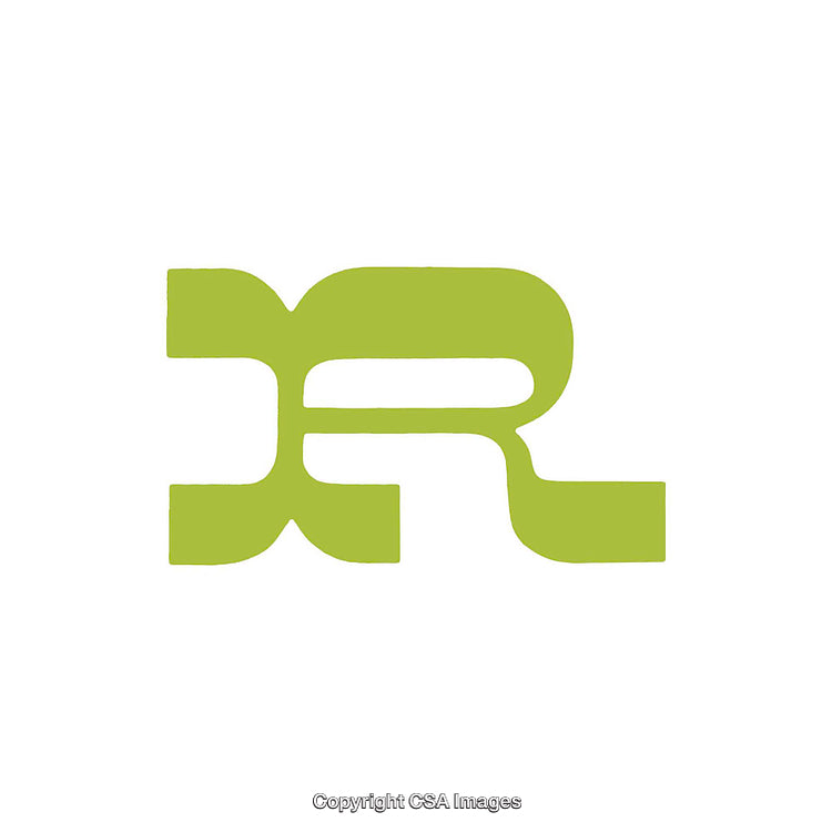 Green Abstract Letter R Icon Against White Background