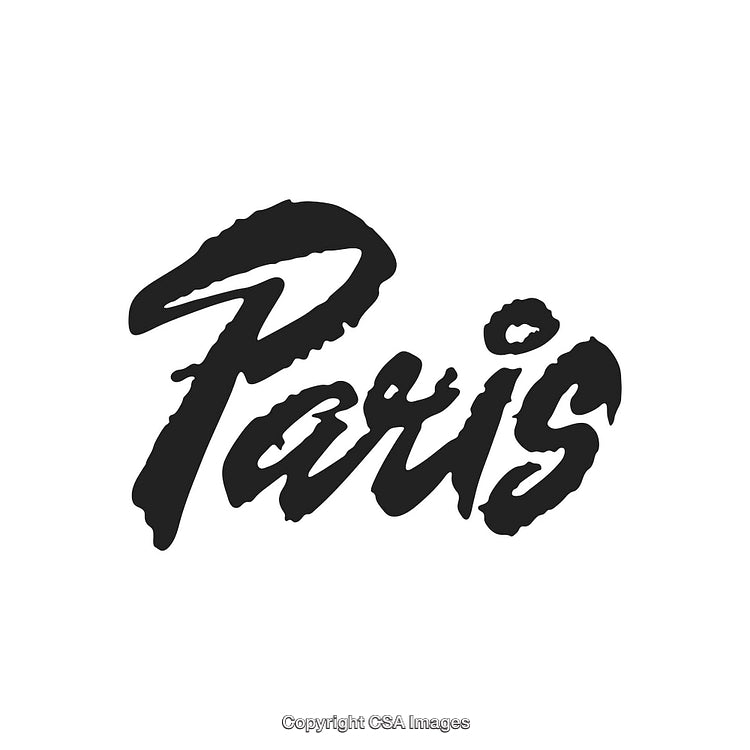 Stylish Black Text of Paris on a Clean White Background