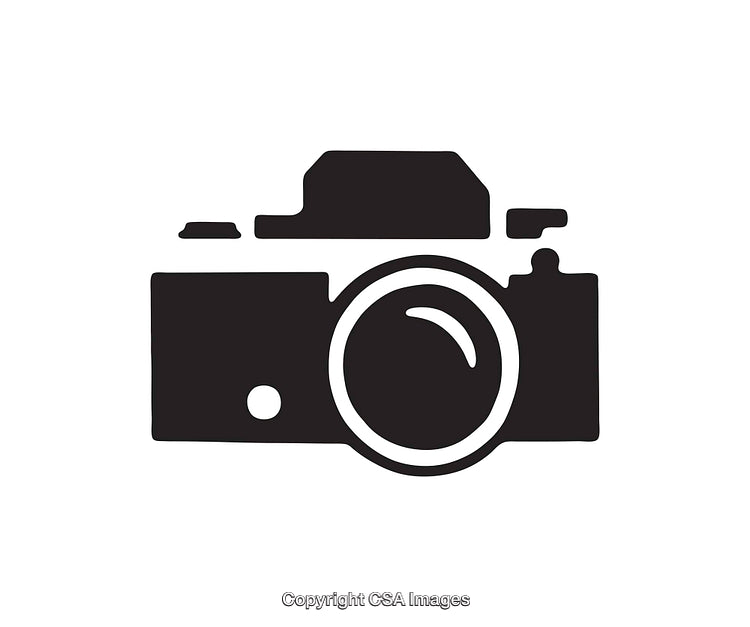 Black And White Icon Of A Retro Camera With Focus Lens