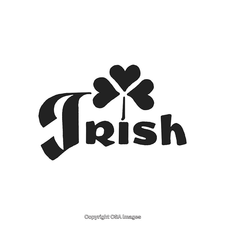 Stylish Irish Typography with Shamrock Symbol for National and Cultural Representation