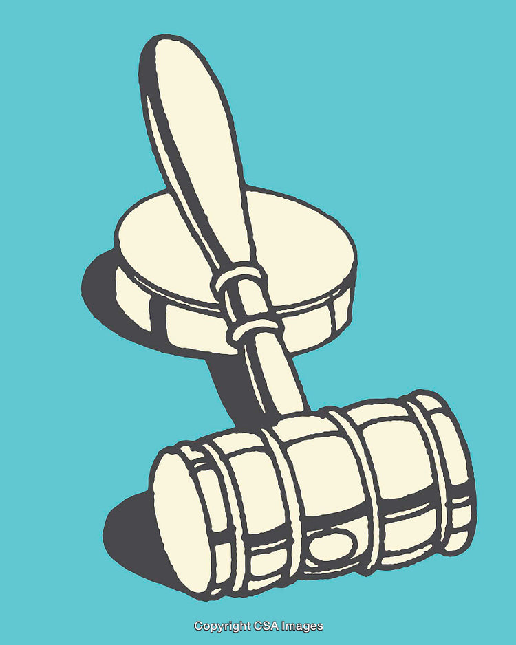 Illustration of a Gavel as a Symbol of Justice and Law