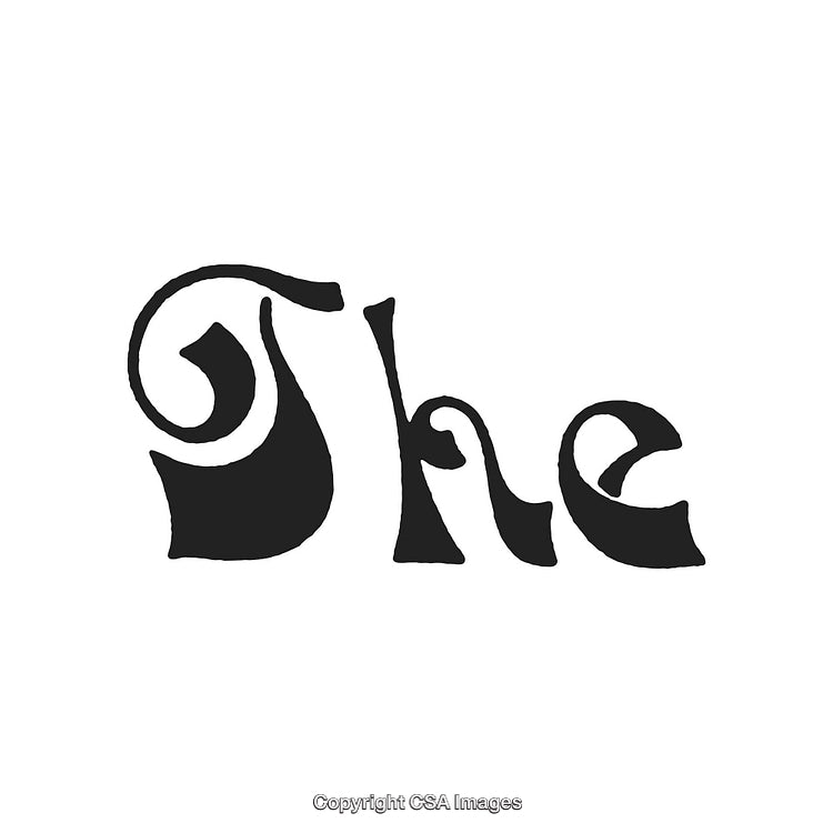 Stylized Black and White Typography Featuring the Word 'The' in Unique Font